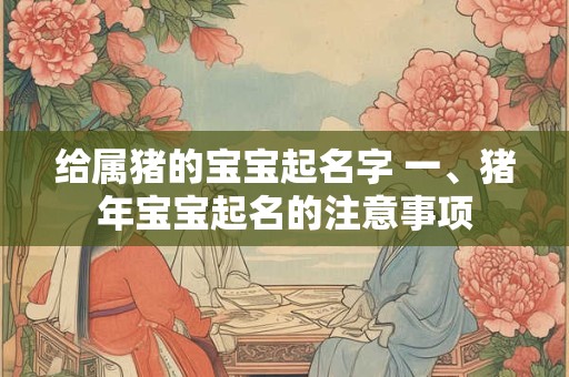 给属猪的宝宝起名字 一、猪年宝宝起名的注意事项 给属猪的宝宝起名字 一、猪年宝宝起名的注意事项