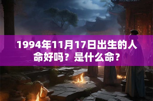 1994年11月17日出生的人命好吗？是什么命？