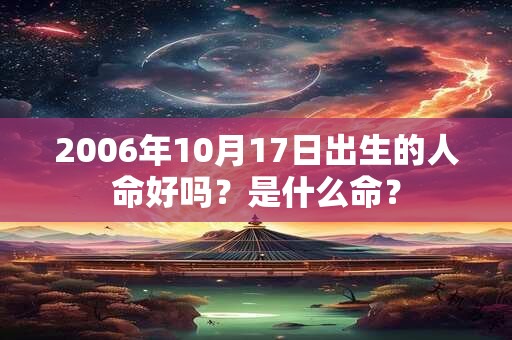 2006年10月17日出生的人命好吗？是什么命？