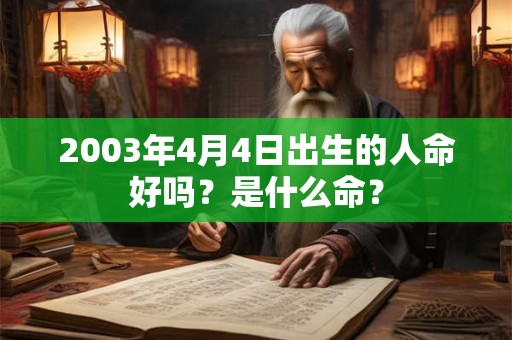 2003年4月4日出生的人命好吗？是什么命？
