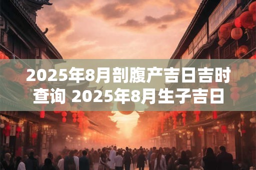 2025年8月剖腹产吉日吉时查询 2025年8月生子吉日