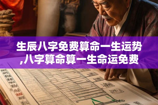 生辰八字免费算命一生运势,八字算命算一生命运免费