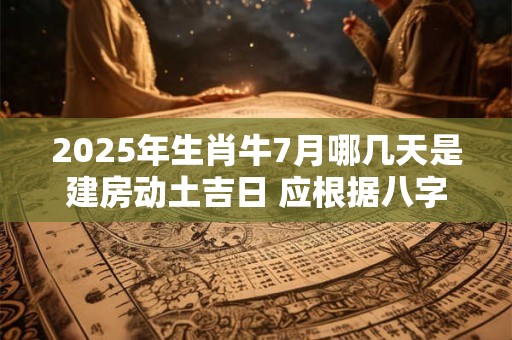 2025年生肖牛7月哪几天是建房动土吉日 应根据八字查询