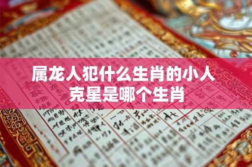 属龙人犯什么生肖的小人 克星是哪个生肖