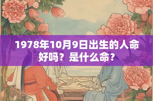 1978年10月9日出生的人命好吗？是什么命？