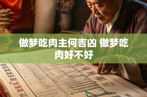 做梦吃肉主何吉凶 做梦吃肉好不好