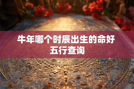 牛年哪个时辰出生的命好 五行查询