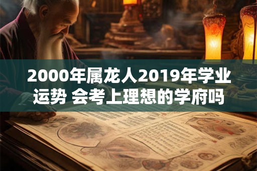2000年属龙人2019年学业运势 会考上理想的学府吗