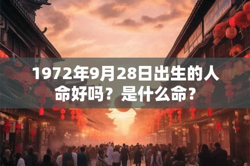 1972年9月28日出生的人命好吗？是什么命？
