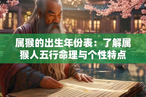 属猴的出生年份表：了解属猴人五行命理与个性特点