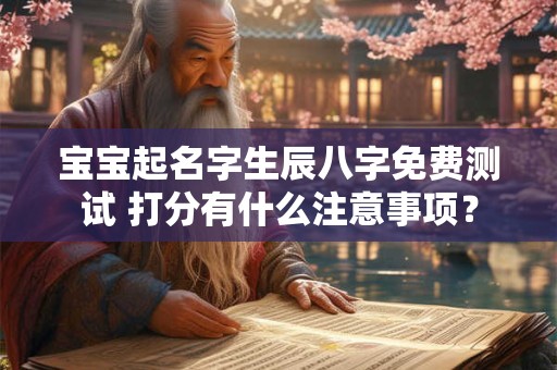 宝宝起名字生辰八字免费测试 打分有什么注意事项？