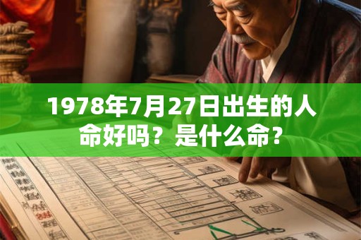 1978年7月27日出生的人命好吗？是什么命？