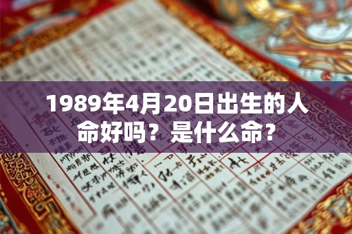 1989年4月20日出生的人命好吗？是什么命？