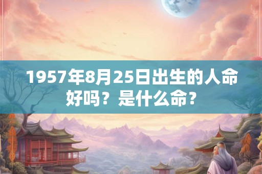1957年8月25日出生的人命好吗？是什么命？