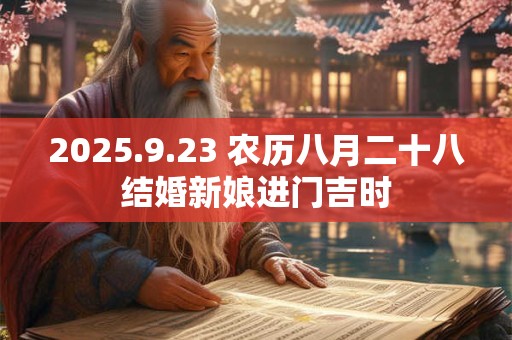 2025.9.23 农历八月二十八结婚新娘进门吉时