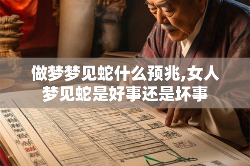 做梦梦见蛇什么预兆,女人梦见蛇是好事还是坏事