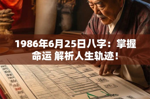 1986年6月25日八字:掌握命运 解析人生轨迹! 1986年6月25日八字:掌握命运 解析人生轨迹!