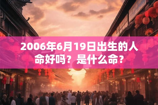 2006年6月19日出生的人命好吗？是什么命？