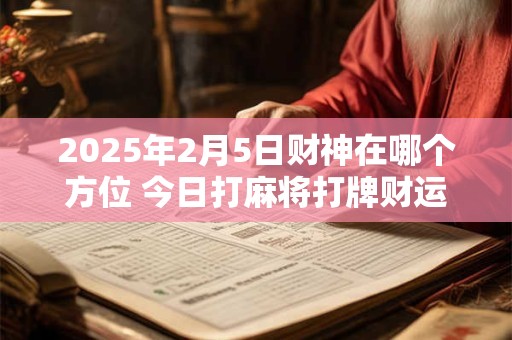 2025年2月5日财神在哪个方位 今日打麻将打牌财运方位