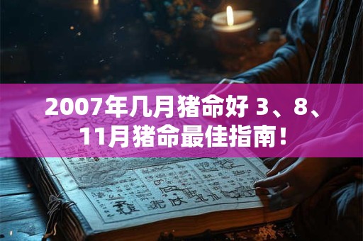 2007年几月猪命好 3、8、11月猪命最佳指南! 2007年几月猪命好 3、8、11月猪命最佳指南!