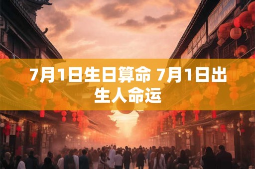 7月1日生日算命 7月1日出生人命运