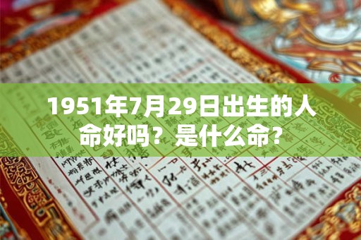 1951年7月29日出生的人命好吗？是什么命？
