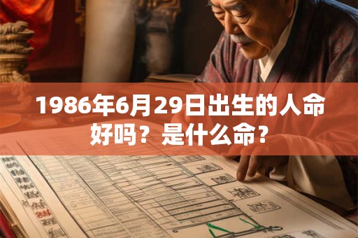 1986年6月29日出生的人命好吗？是什么命？
