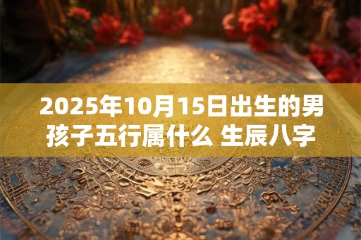 2025年10月15日出生的男孩子五行属什么 生辰八字取名