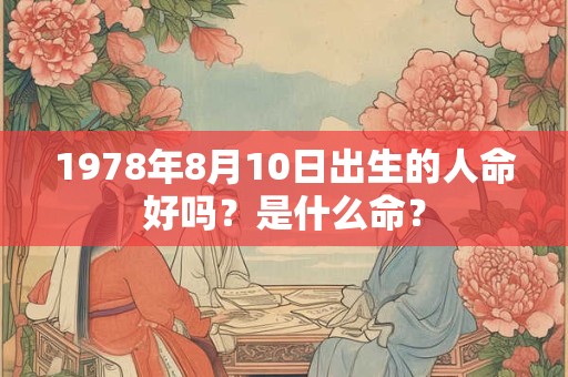 1978年8月10日出生的人命好吗？是什么命？