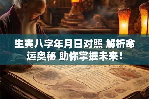 生寅八字年月日对照 解析命运奥秘 助你掌握未来! 生寅八字年月日对照 解析命运奥秘 助你掌握未来!