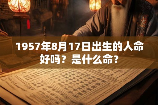1957年8月17日出生的人命好吗？是什么命？