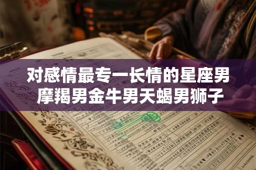 对感情最专一长情的星座男 摩羯男金牛男天蝎男狮子男