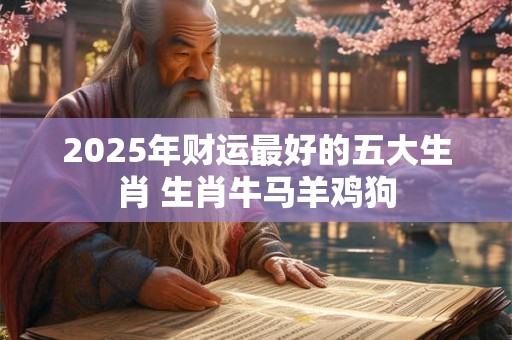 2025年财运最好的五大生肖 生肖牛马羊鸡狗 2025年财运最好的五大生肖 生肖牛马羊鸡狗