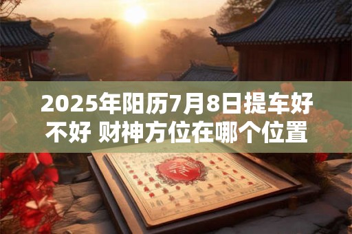 详细阅读:2025年阳历7月8日提车好不好 财神方位在哪个位置 2025年阳历7月8日提车好不好 财神方位在哪个位置