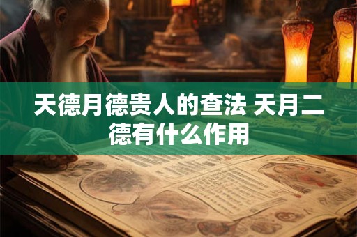 天德月德贵人的查法 天月二德有什么作用