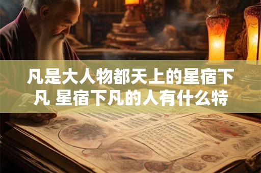 凡是大人物都天上的星宿下凡 星宿下凡的人有什么特点