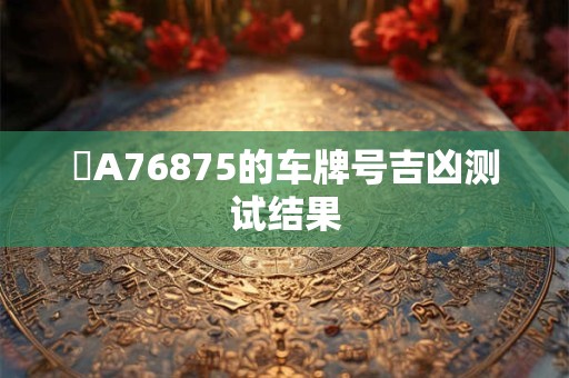 瓊A76875的车牌号吉凶测试结果