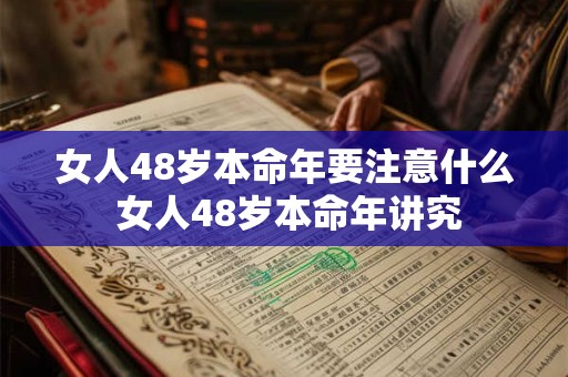 女人48岁本命年要注意什么 女人48岁本命年讲究