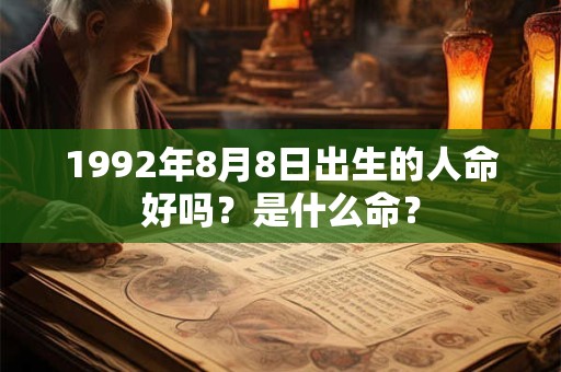 1992年8月8日出生的人命好吗？是什么命？