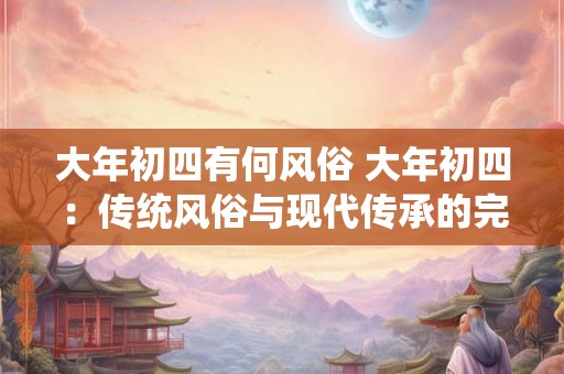 大年初四有何风俗 大年初四:传统风俗与现代传承的完美融合 大年初四有何风俗 大年初四:传统风俗与现代传承的完美融合