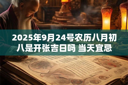 2025年9月24号农历八月初八是开张吉日吗 当天宜忌分析