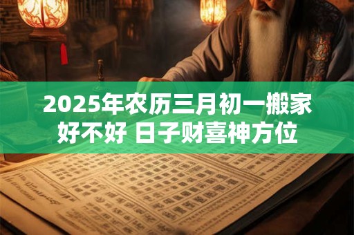 详细阅读:2025年农历三月初一搬家好不好 日子财喜神方位 2025年农历三月初一搬家好不好 日子财喜神方位