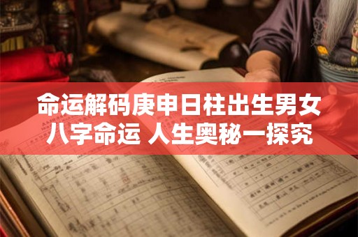 命运解码庚申日柱出生男女八字命运 人生奥秘一探究竟! 命运解码庚申日柱出生男女八字命运 人生奥秘一探究竟!