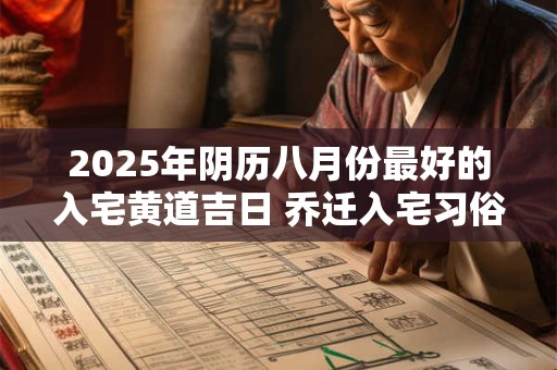 2025年阴历八月份最好的入宅黄道吉日 乔迁入宅习俗讲究
