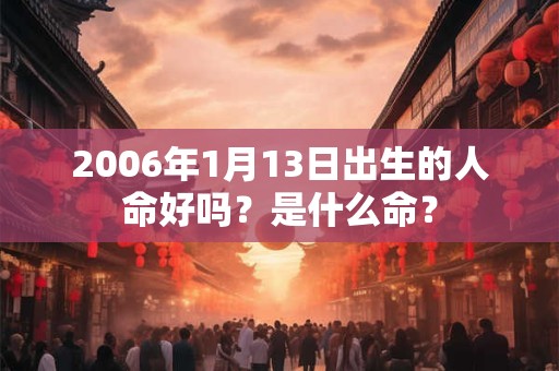 2006年1月13日出生的人命好吗？是什么命？