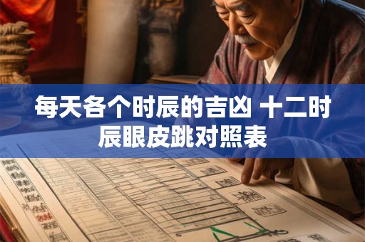 每天各个时辰的吉凶 十二时辰眼皮跳对照表