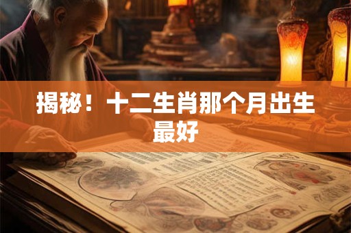 揭秘！十二生肖那个月出生最好