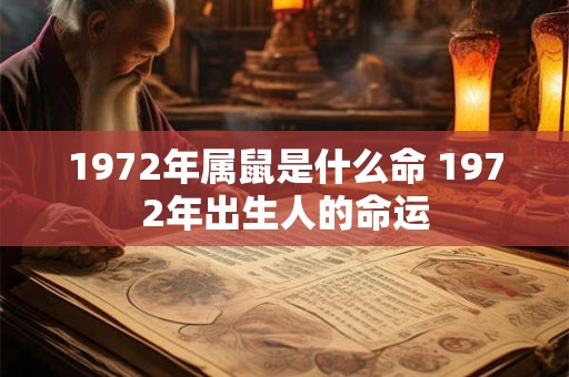 1972年属鼠是什么命 1972年出生人的命运