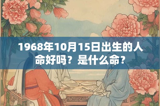 1968年10月15日出生的人命好吗？是什么命？