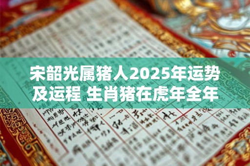 宋韶光属猪人2025年运势及运程 生肖猪在虎年全年每月运势如何